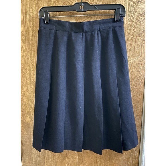 Jones New York Dresses & Skirts - Vintage Jones New York Black Wool Pleated A-Line Ruffle Button Skirt Flowy Sz 8